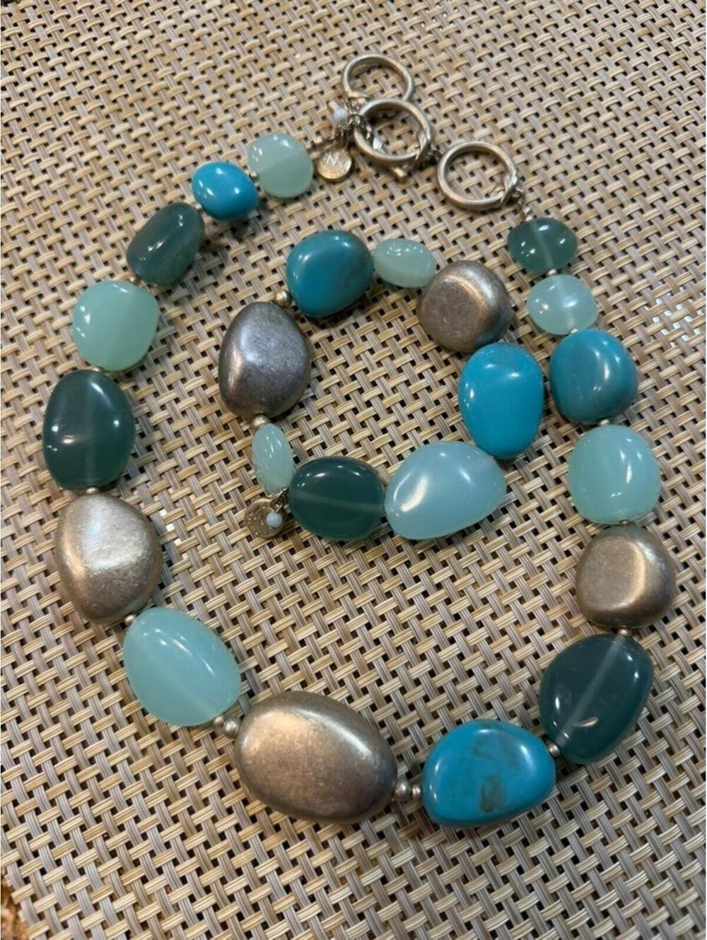 JONES NY JNY, Necklace & Bracelet Set, Gold Tone & Stones